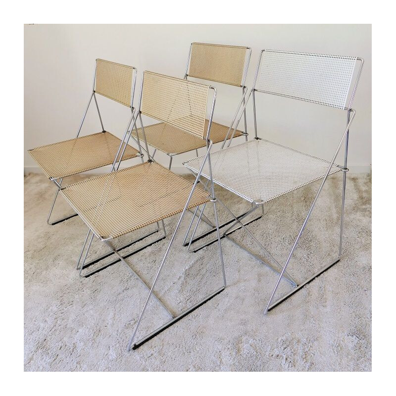 Suite of 4 vintage Xline chairs by Jørgen Haugesen