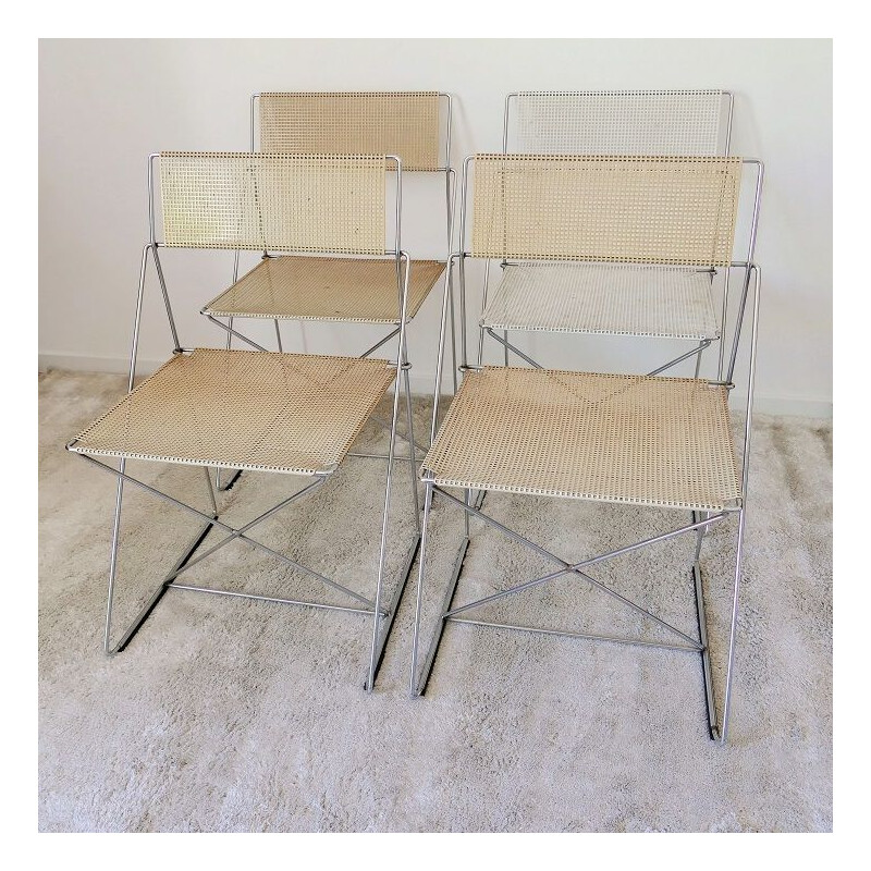 Suite of 4 vintage Xline chairs by Jørgen Haugesen