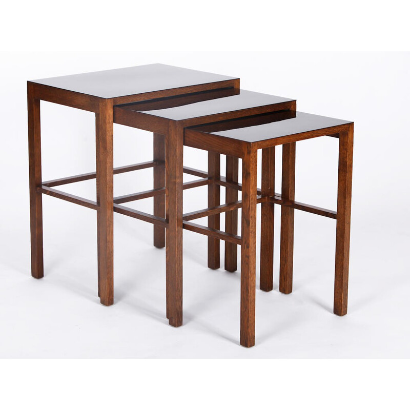 Set of 3 H-50 nesting tables, Jindrich HALABALA - 1930s