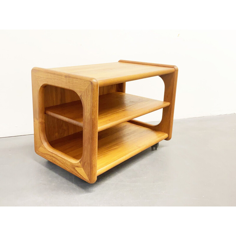 Mid Century Trolley TV Rack Teak Wood by Toften, Denmark, 1960s