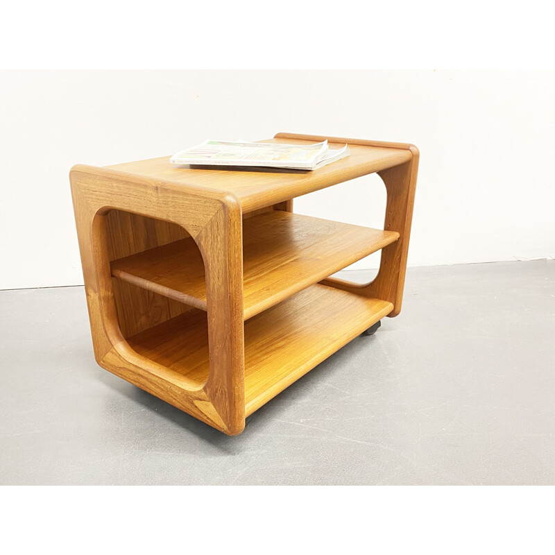 Mid Century Trolley TV Rack Teak Wood by Toften, Denmark, 1960s