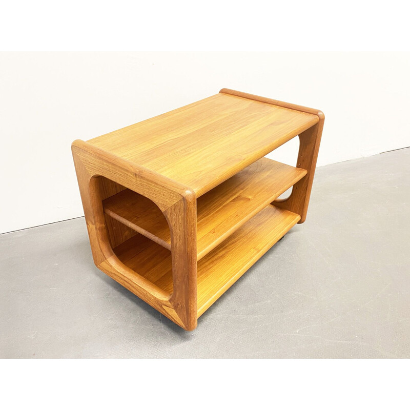 Mid Century Trolley TV Rack Teak Wood by Toften, Denmark, 1960s