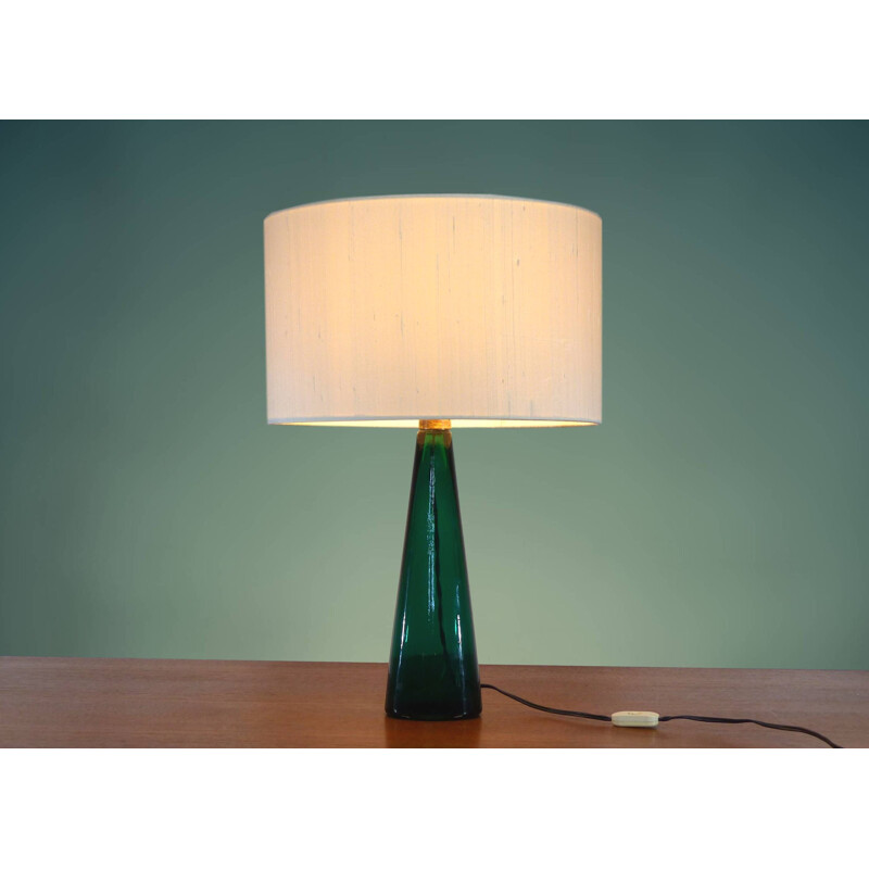 Vintage lamp in emerald green by Venini Murano, 1954