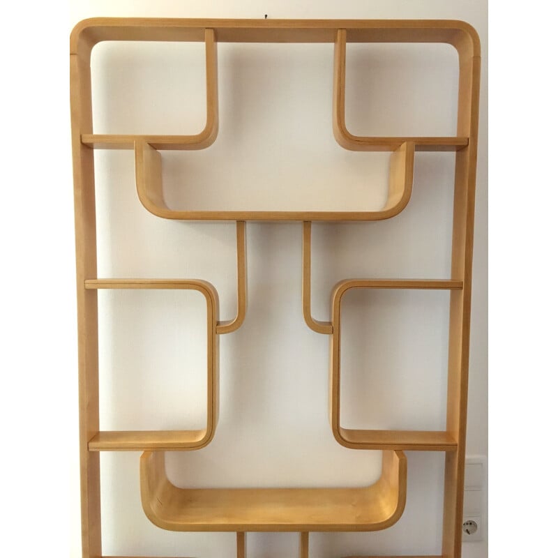 Vintage Room Divider Wall Unit by Ludvik Volak for Holesov, Maple Veneer, 1960s