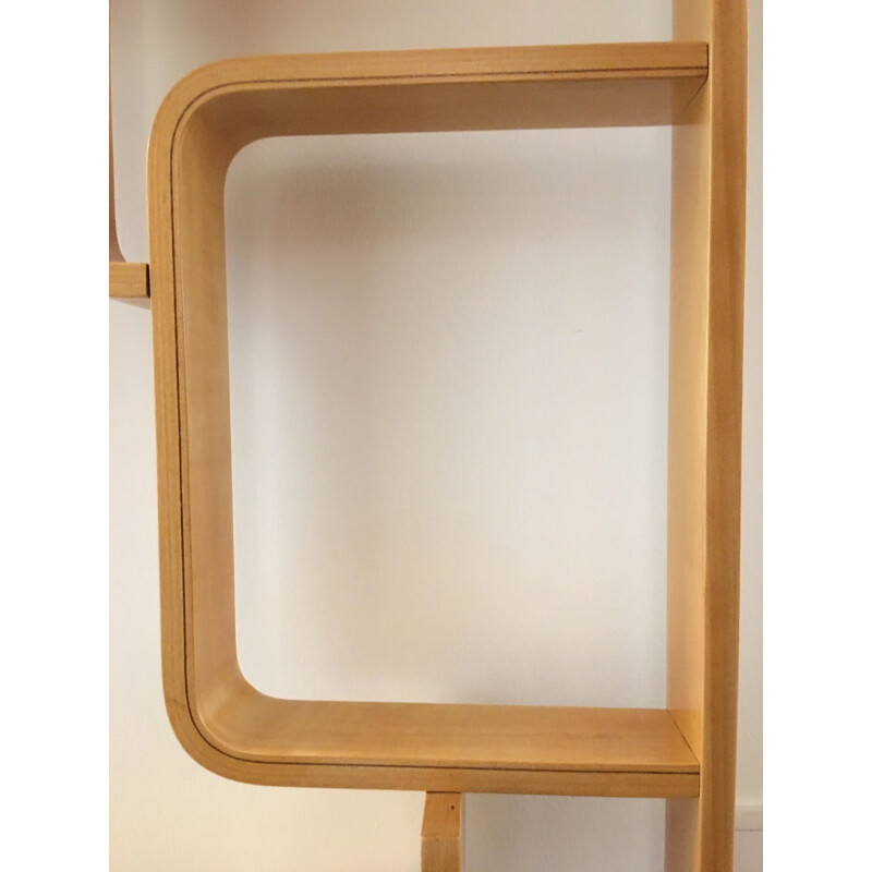 Vintage Room Divider Wall Unit by Ludvik Volak for Holesov, Maple Veneer, 1960s