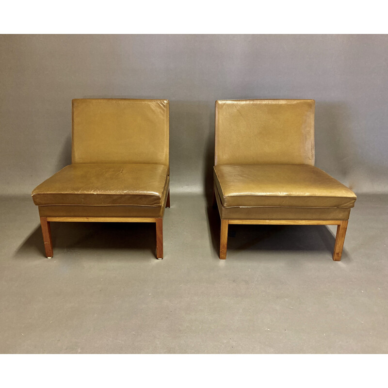 Vintage leather armchair Kill International 1960