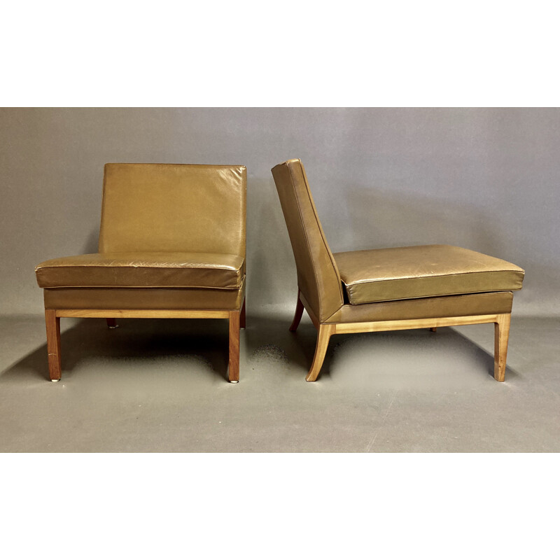 Vintage leather armchair Kill International 1960