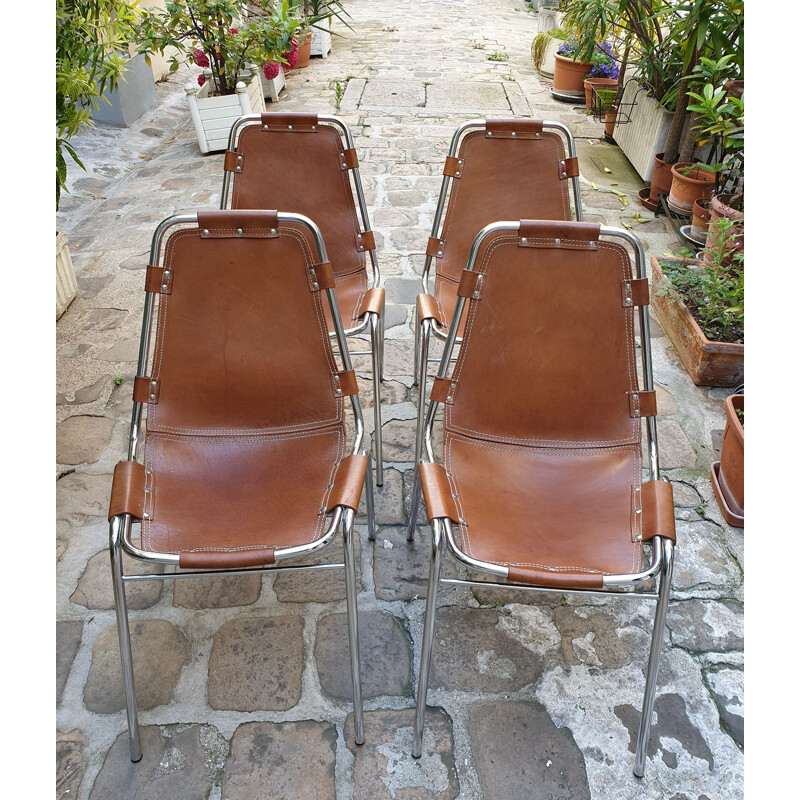 Set of 4 vintage chairs Les Arcs, Charlotte Perriand 1960