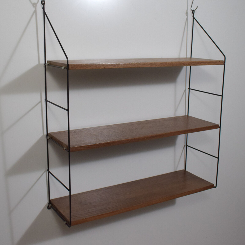 Vintage Modular wall shelf G-string, Scandinavian wood 1960