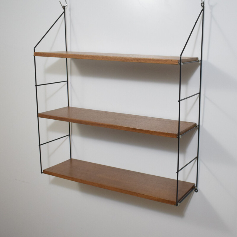 Vintage Modular wall shelf G-string, Scandinavian wood 1960