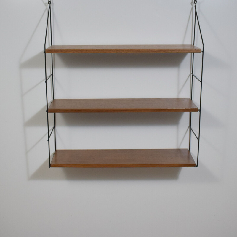 Vintage Modular wall shelf G-string, Scandinavian wood 1960