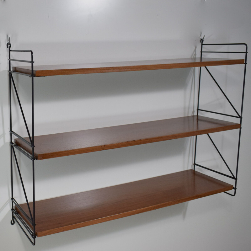 Vintage modular wall shelf Tomado, Scandinavian G-string 1960