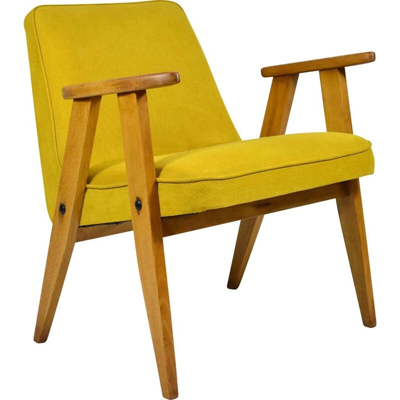 Vintage armchair 366, yellow 1960