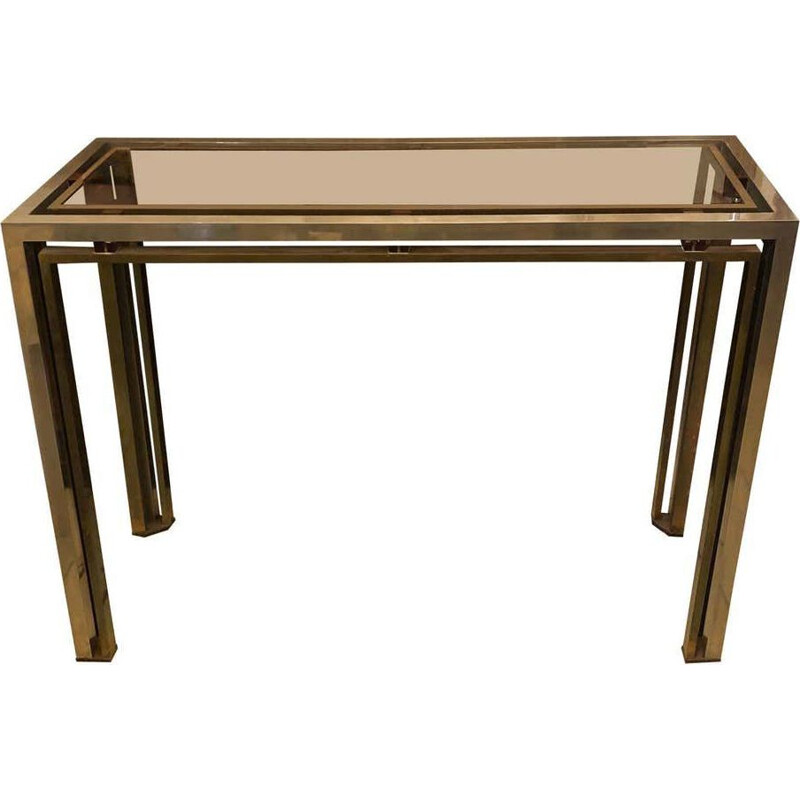 Mid-Century Chrome and Brass Console, 1970