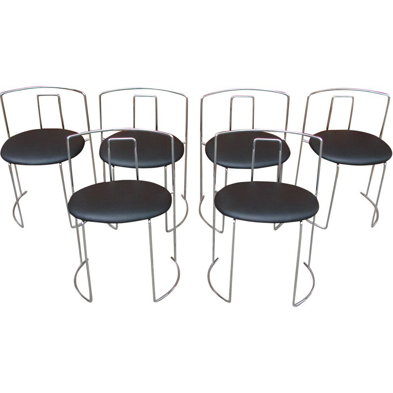 Set of 6 chairs vintage Italy 1970s