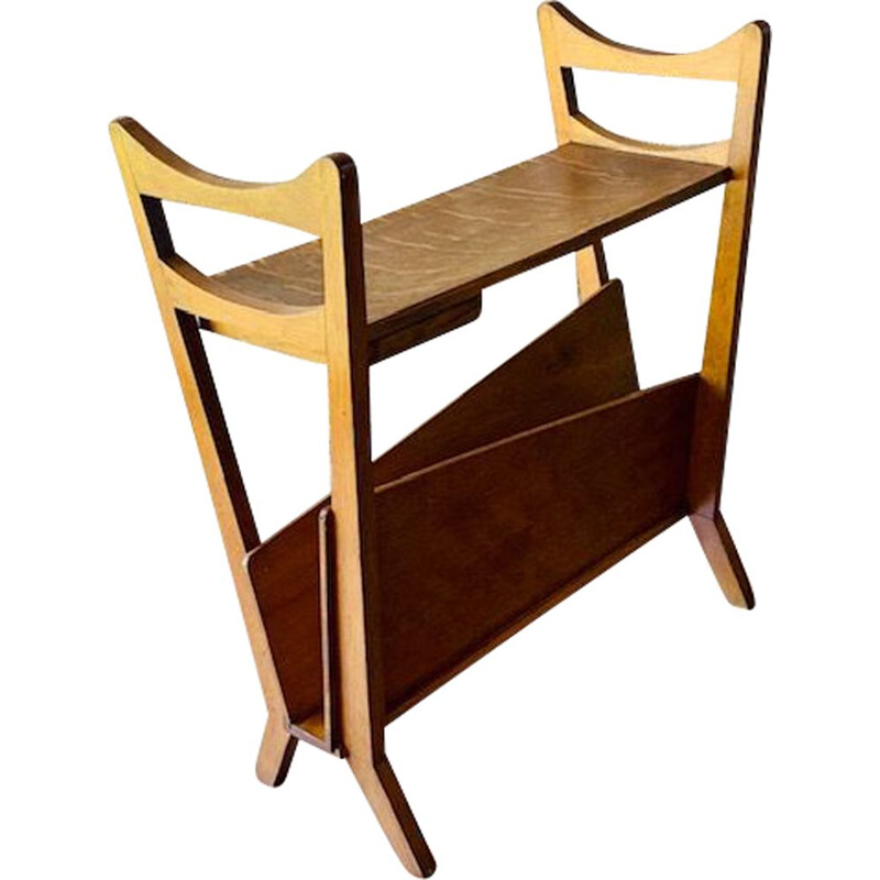 Mid-century, side table with magazine rack,Scandinavian 1950s