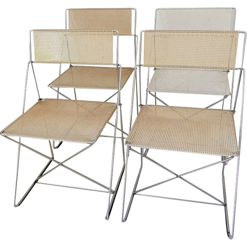 Suite of 4 vintage Xline chairs by Jørgen Haugesen