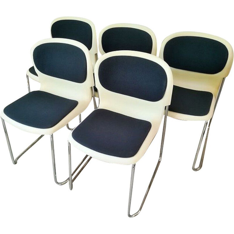 Suite of 5 vintage chairs SM400 Gerd Lange German 1980
