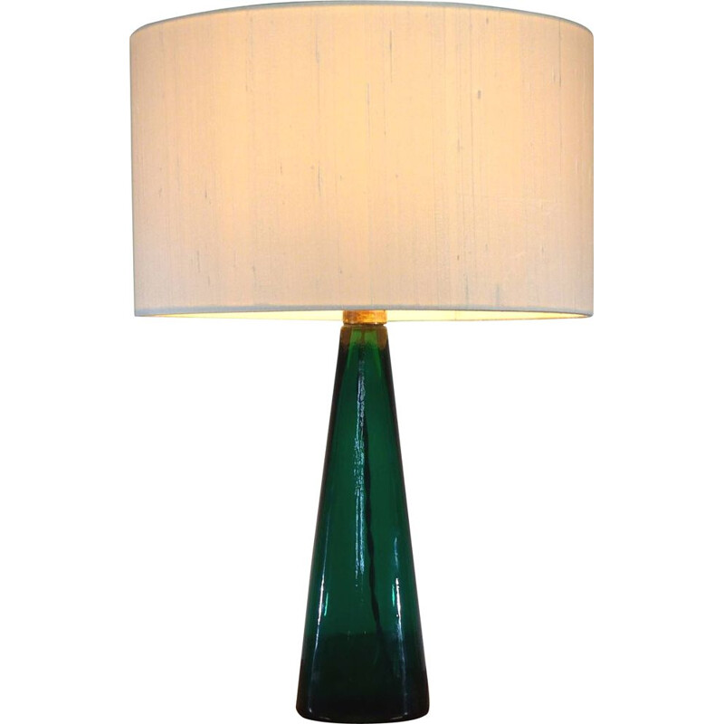 Vintage lamp in emerald green by Venini Murano, 1954