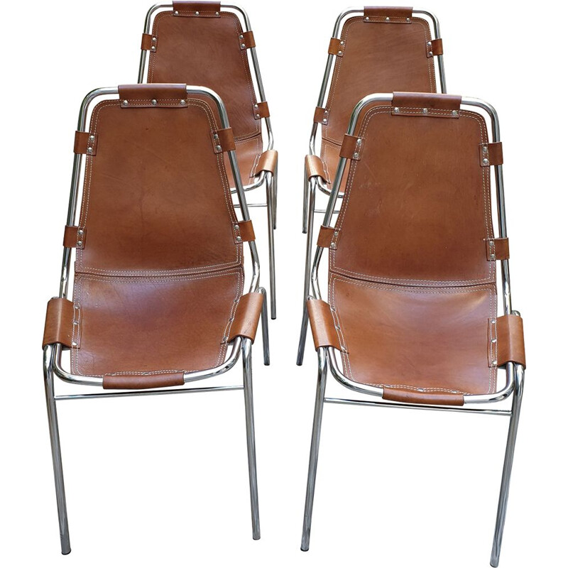Set of 4 vintage chairs Les Arcs, Charlotte Perriand 1960