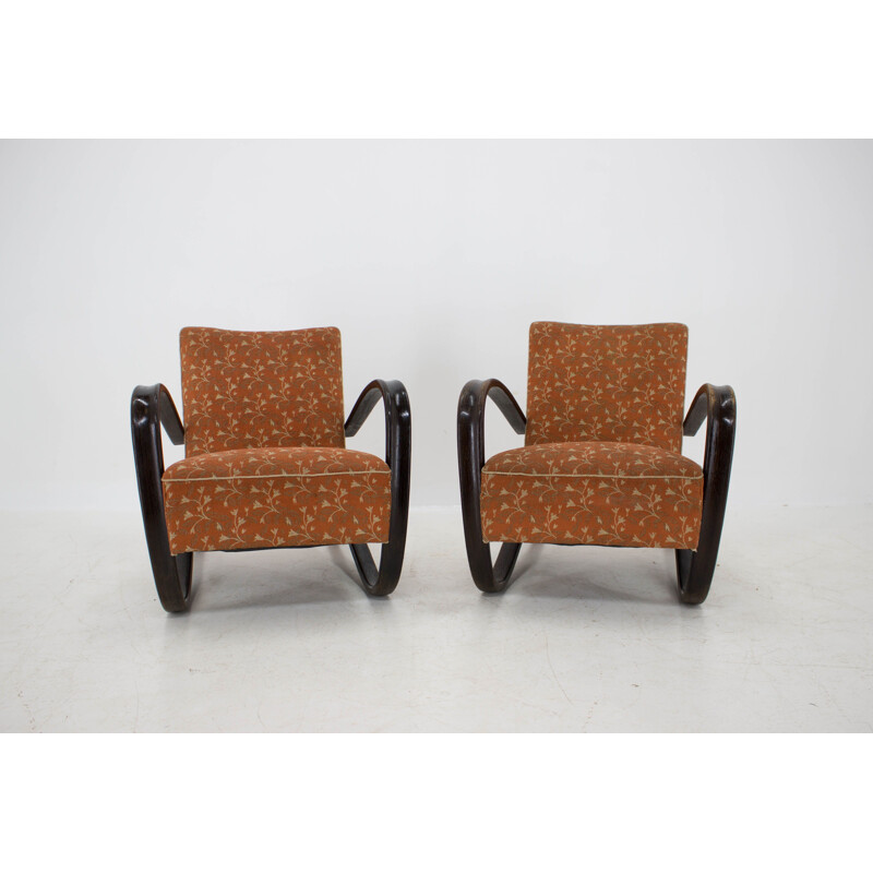 Pair of Vintage Armchairs H 269 by Jindrich Halabala 1930s