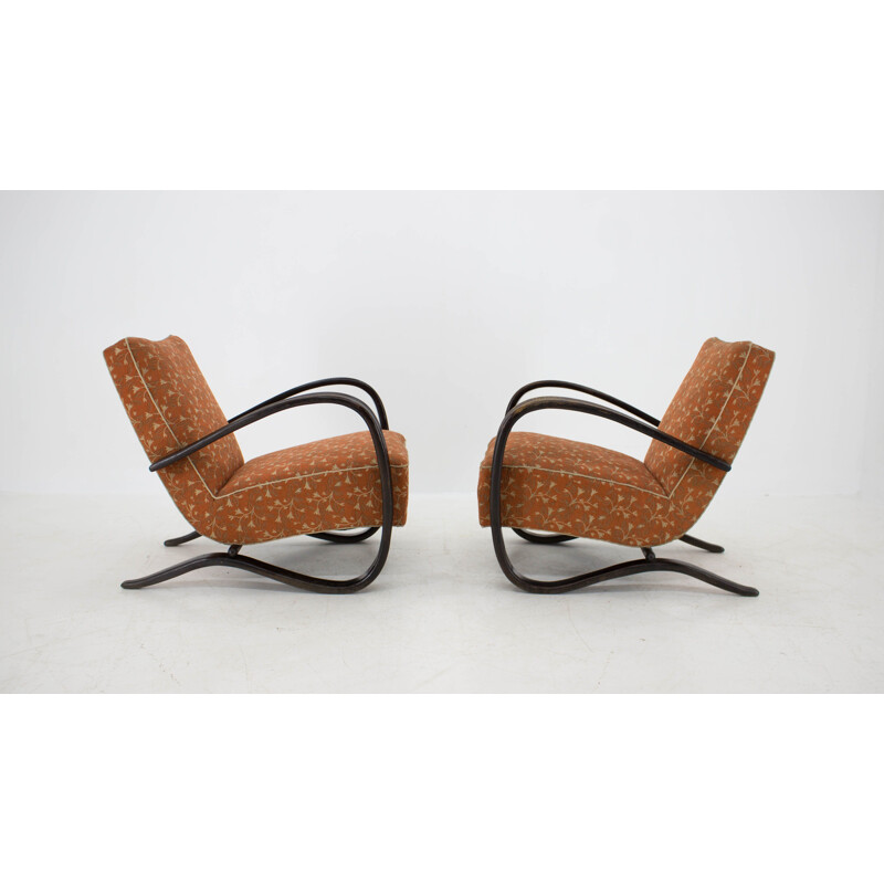 Pair of Vintage Armchairs H 269 by Jindrich Halabala 1930s