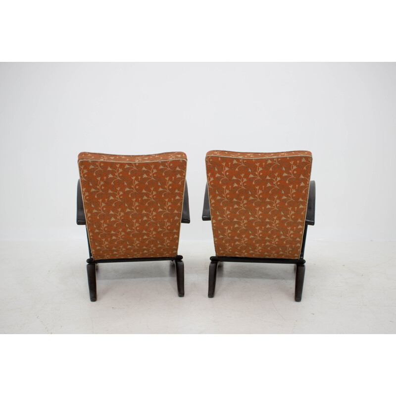 Pair of Vintage Armchairs H 269 by Jindrich Halabala 1930s