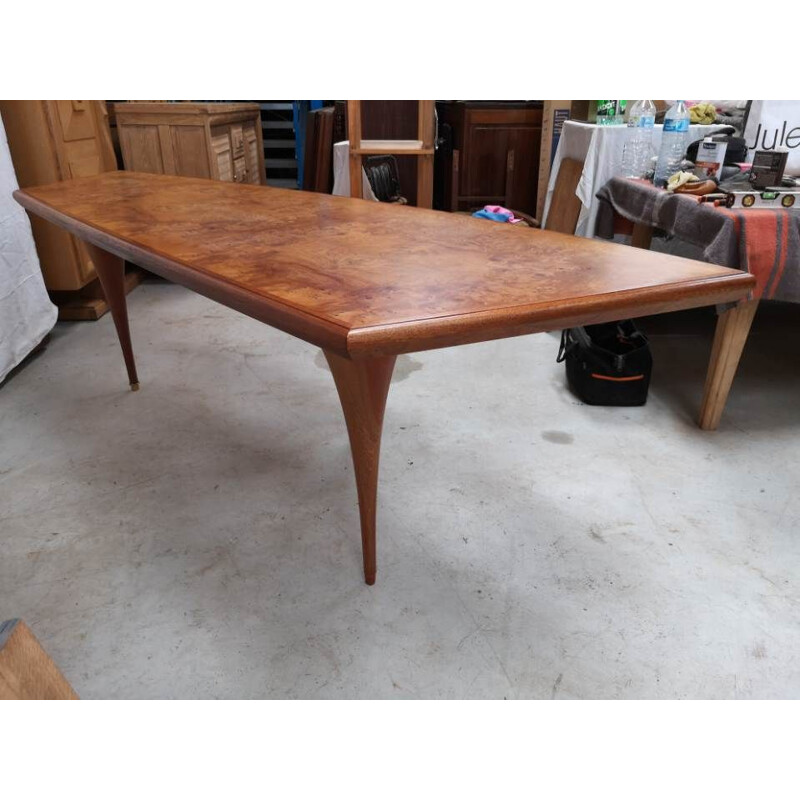 Vintage free-form desk 1970 elm and mahogany burr elm 1970