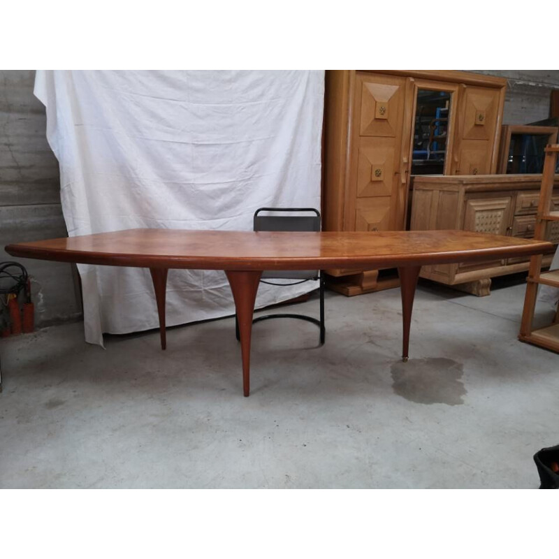 Vintage free-form desk 1970 elm and mahogany burr elm 1970