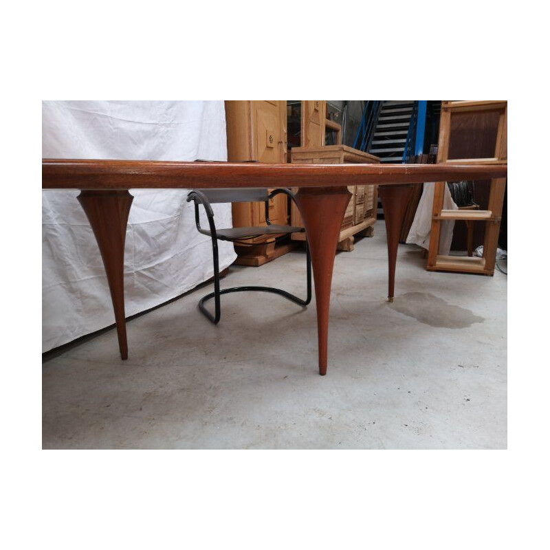 Vintage free-form desk 1970 elm and mahogany burr elm 1970