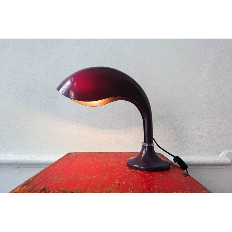 Vintage Table Lamp Plastic and Metal Rheaby Marcello Cuneo for Ampaglas Italian,1960s 