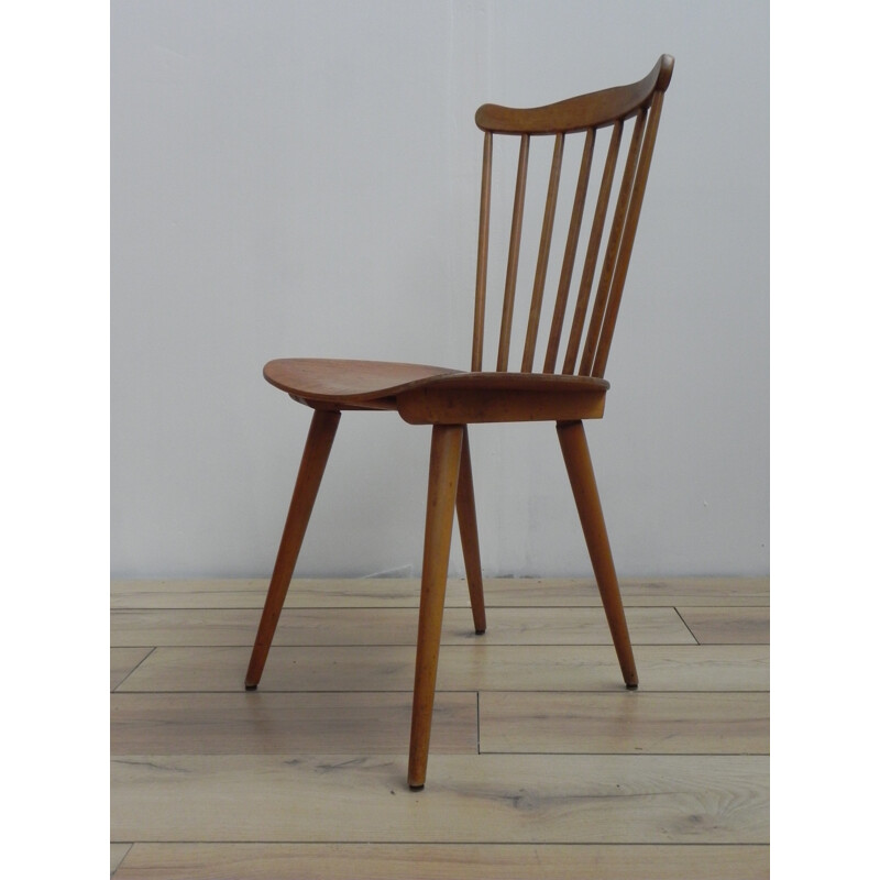 Set of six Baumann French chairs in wood - 1960s