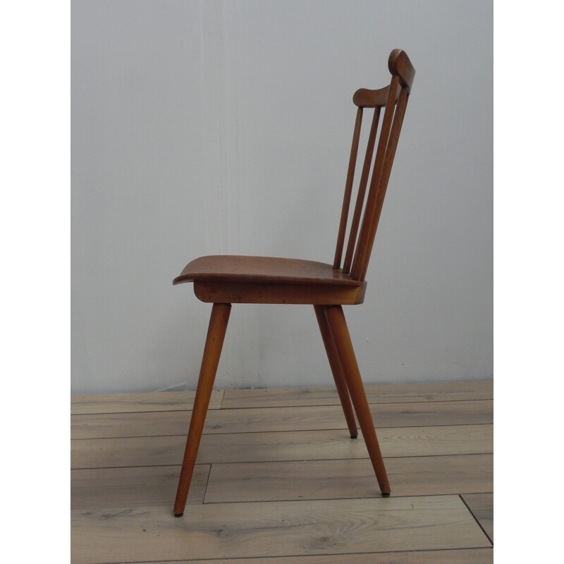 Suite de six chaises françaises Baumann en bois - 1960