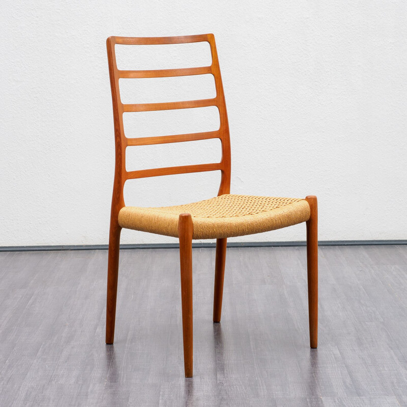 Vintage  teak chair from N. O. Møller, model 82 Danish 1950s