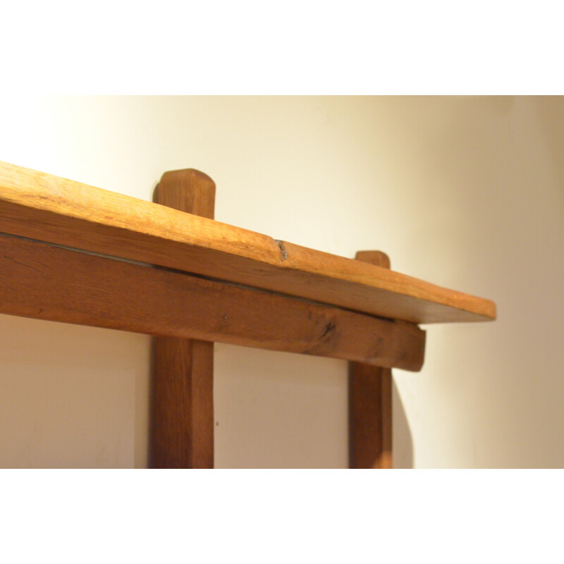 Vintage solid oakwood wall shelves - 1950s