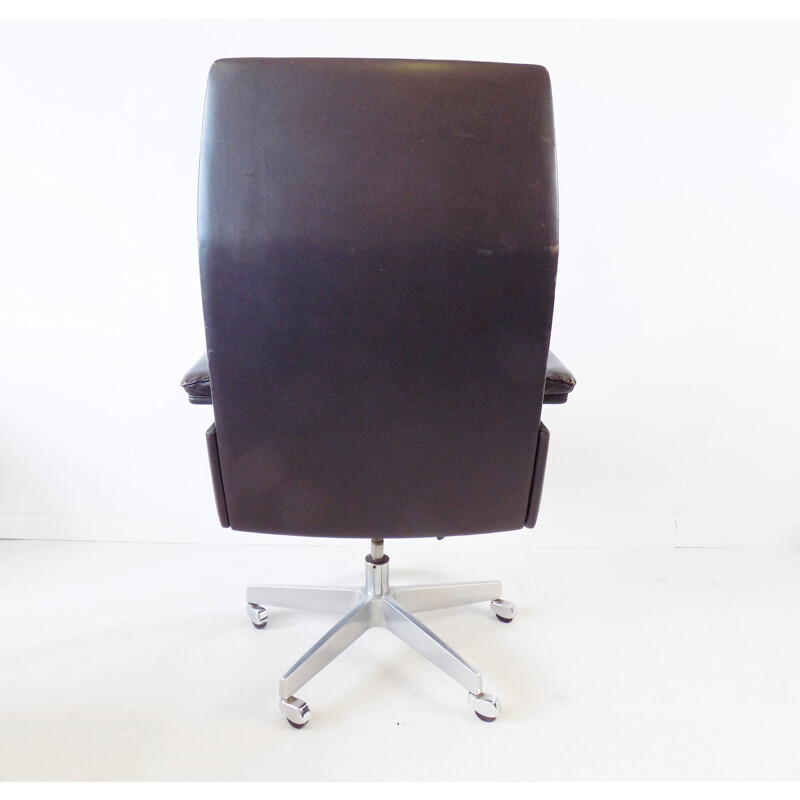 Vintage office chair De Sede DS 35 dark brown leather 1960s