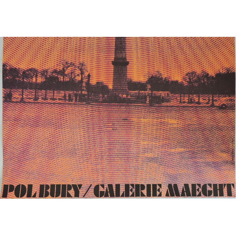 Vintage Bold Pol Bury Kinetic poster Galerie Maeght, Francia 1970