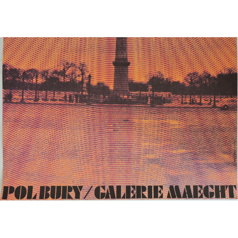 Poster Vintage Bold Pol Bury Kinetic Galerie Maeght, Frankreich 1970