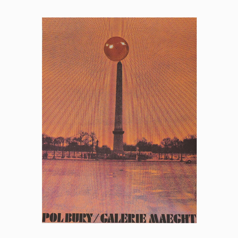 Vintage Bold Pol Bury Kinetic poster Galerie Maeght, Frankrijk 1970