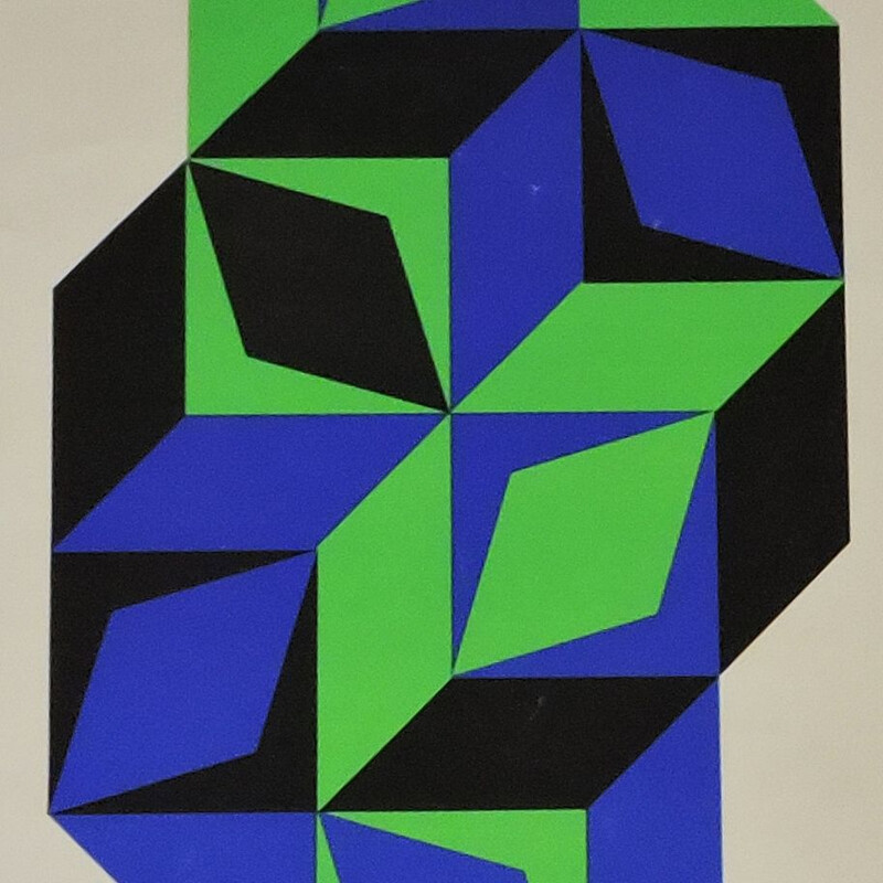 Vintage Living art  Fondation Maeght Poster by Victor Vasarely, 1965