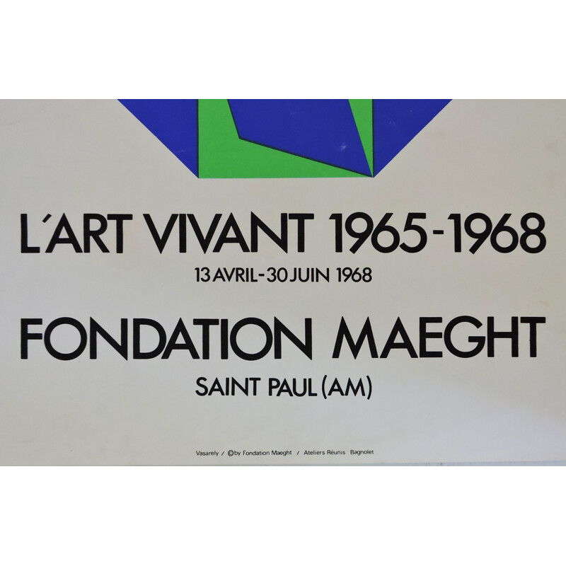 Vintage Living art  Fondation Maeght Poster by Victor Vasarely, 1965