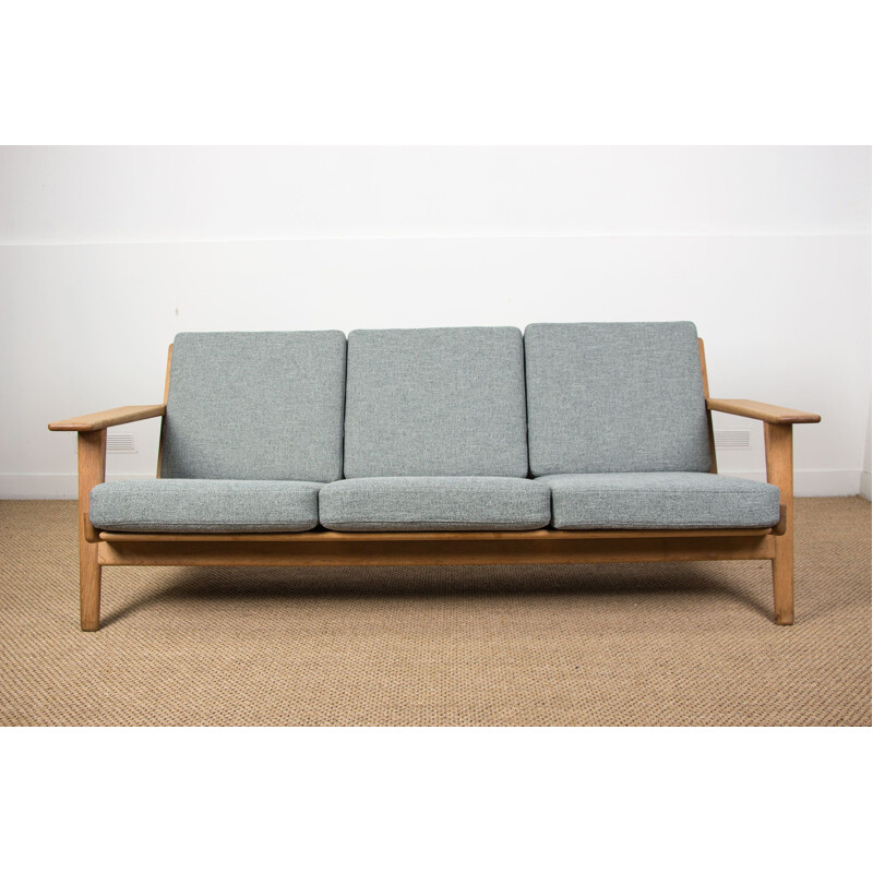 Sofa in oak and fabric, model GE 290 by Hans Wegner for Getama, Danish 1953