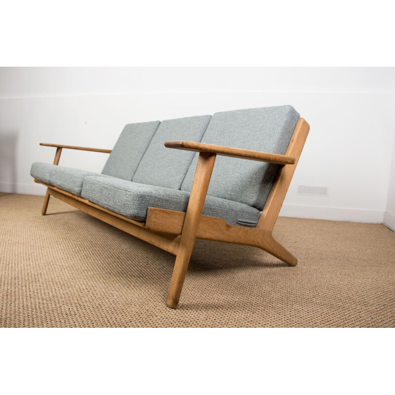 Sofa in oak and fabric, model GE 290 by Hans Wegner for Getama, Danish 1953