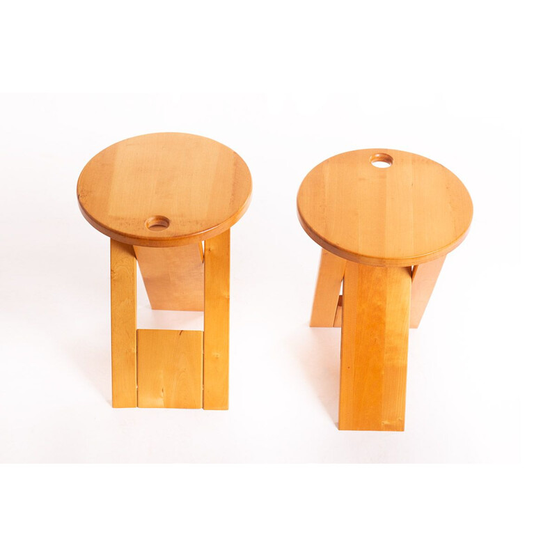 Pair of vintage foldable Roger Tallon stools for Sentou France, 1970
