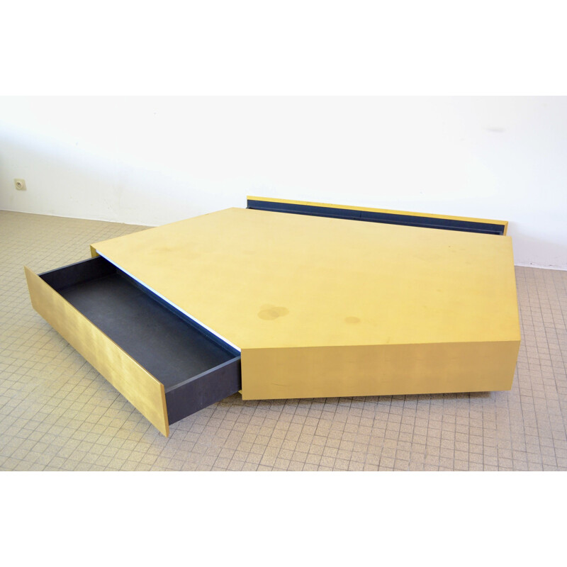 Vintage XXL 18kt gold leaf coffee table by Hugues Chevalier Paris