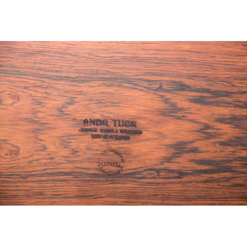 Grande table basse Vintage en Palissandre de Rio par Hans Wegner pour Andreas Tuck Danoise 1960