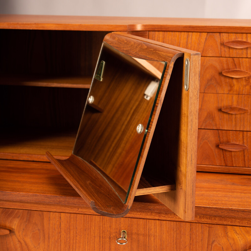  Mid-Century Teak Secretaire from Spejl Kobberbeskytter, Danish 1960s