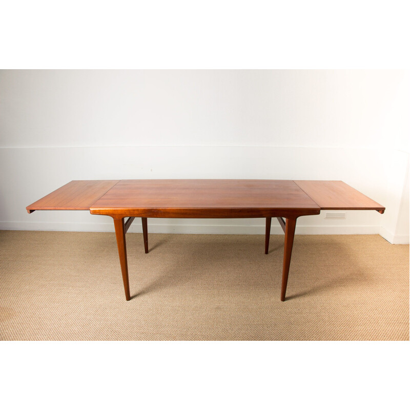 Vintage teak dining table Johannes Andersen Scandinavian 1960