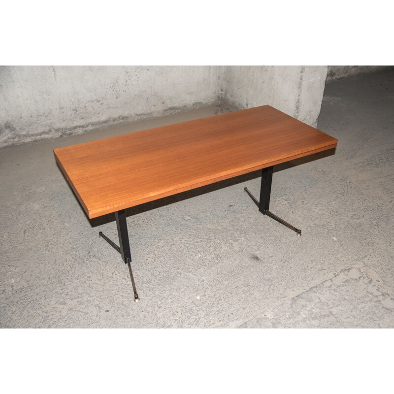 Table basse vintage transformable teck 1960