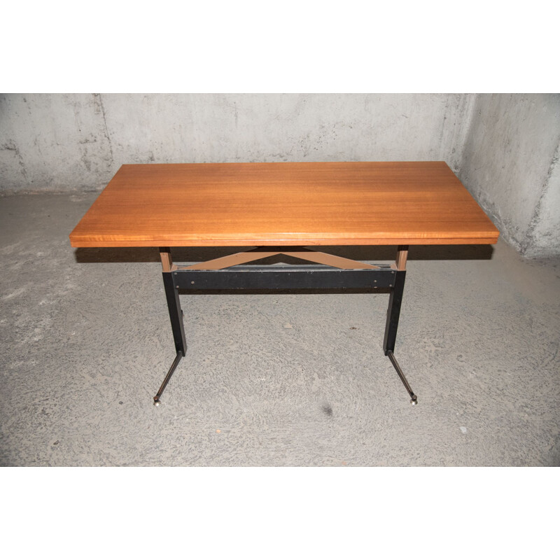 Table basse vintage transformable teck 1960